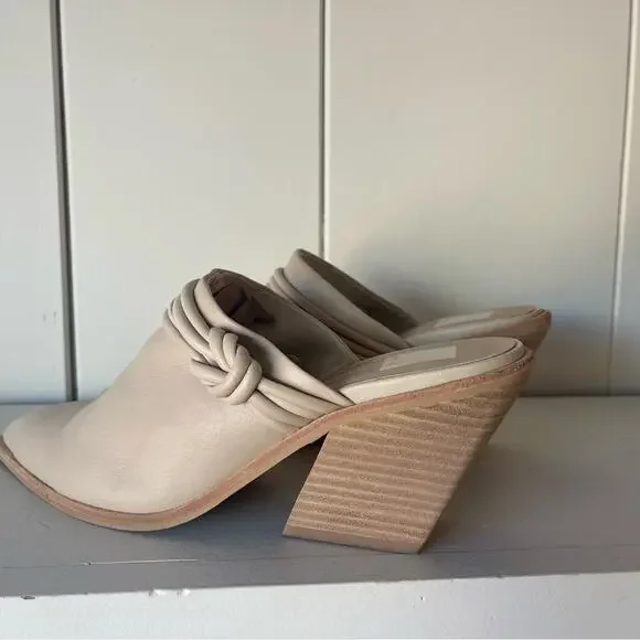 NWOT - Dolce Vita - Sita Cream Leather Mules - Picture 7 of 11